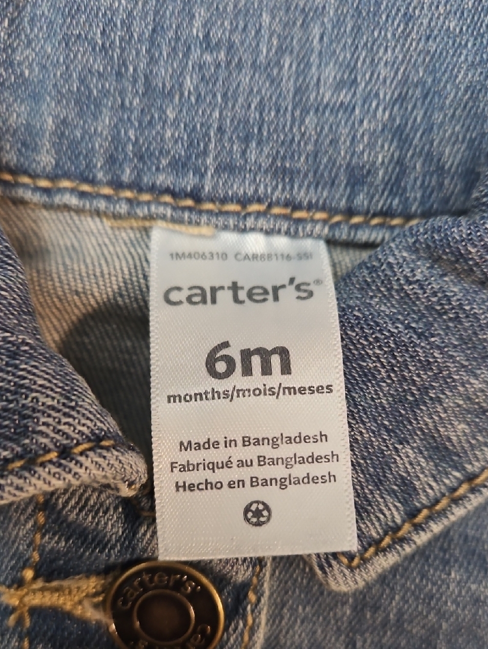 Carter's Jean Jacket NEW Baby Girl 6 Months - Picture 5 of 8
